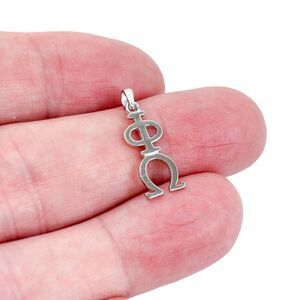 Vintage TCS Sterling Silver 925 Greek Phi Omega Symbol Pendant